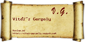 Vitéz Gergely névjegykártya